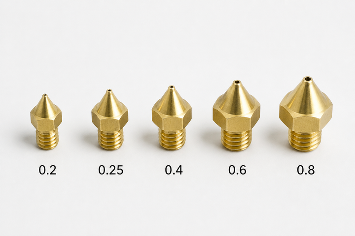 3d printer nozzle sizes comparison