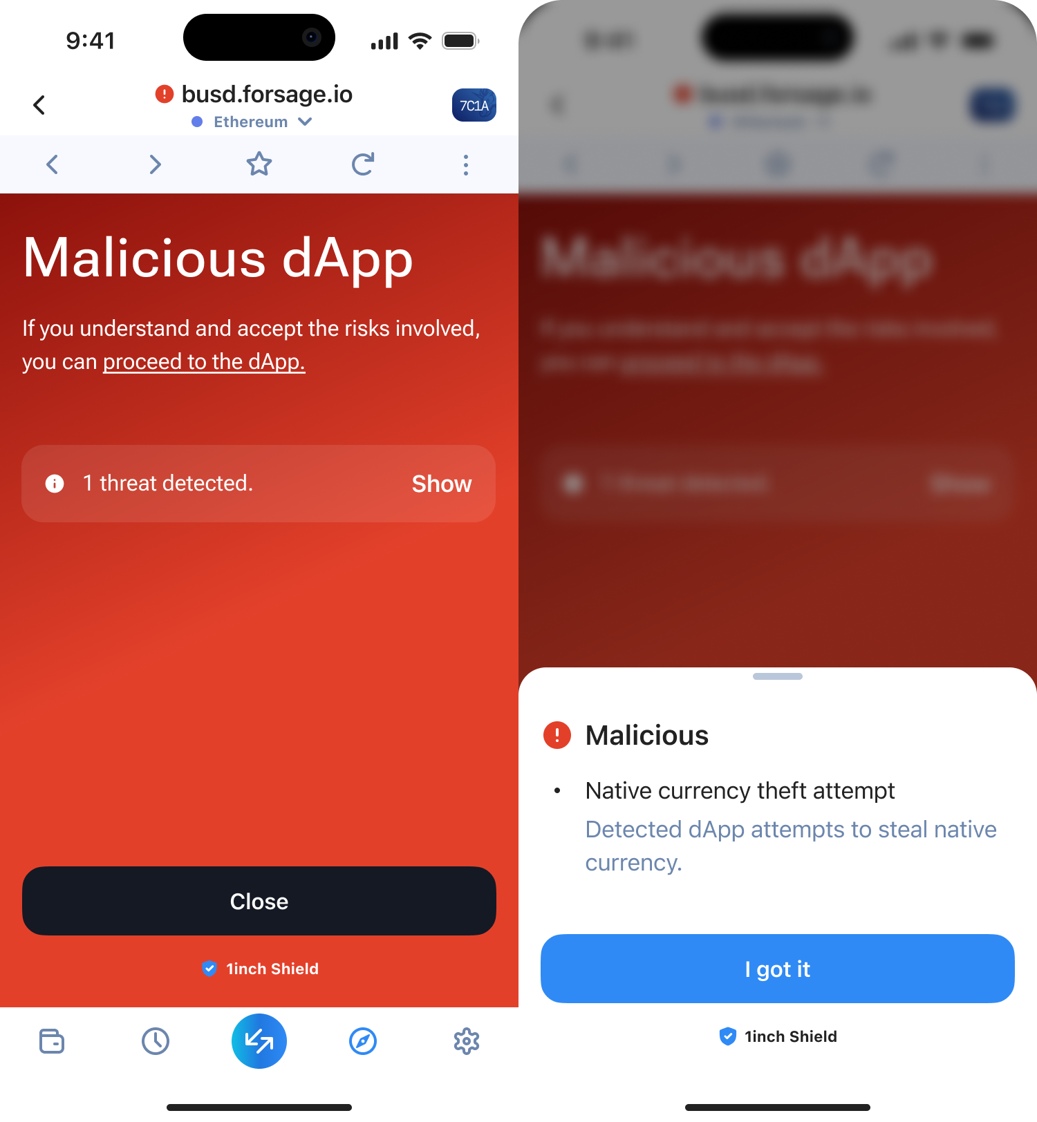 dApp connections with WalletConnect