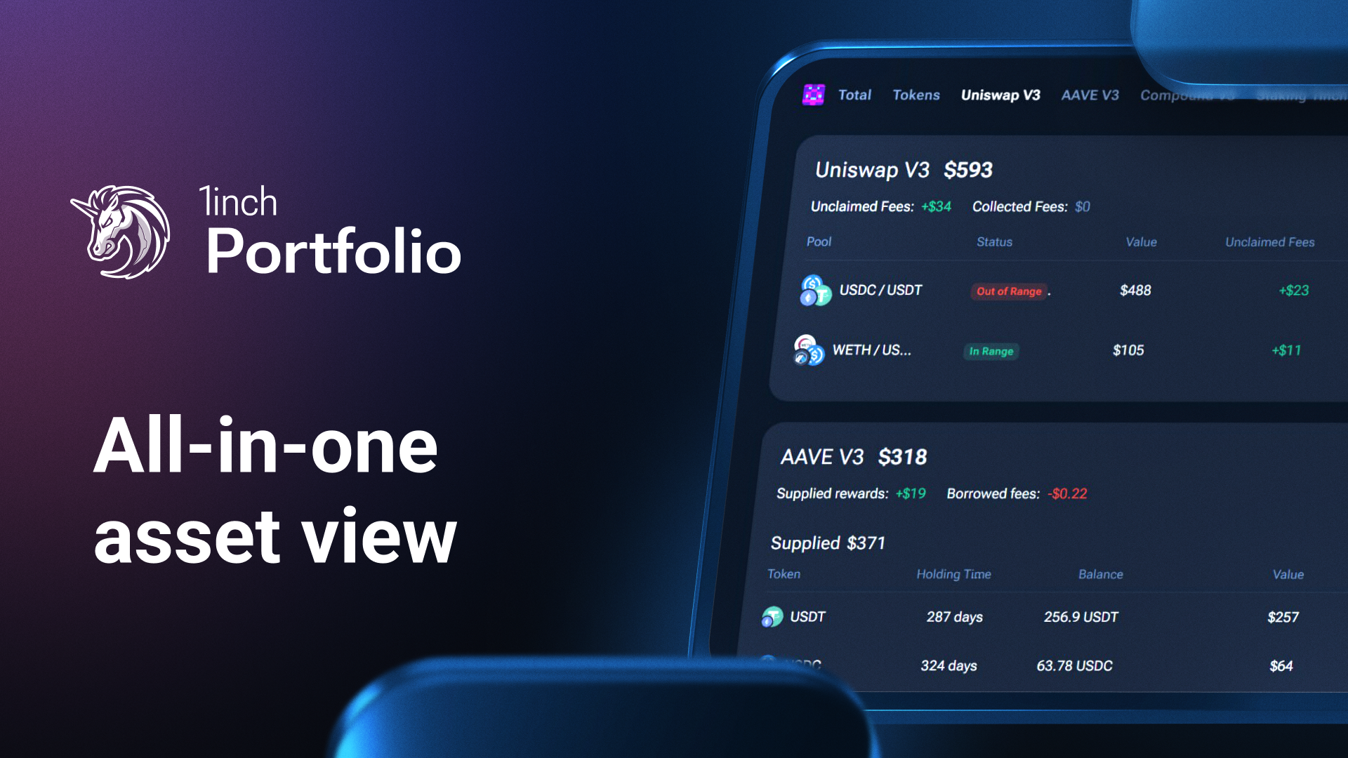 1inch Portfolio: a unified interface for multiple wallets, chains and protocols