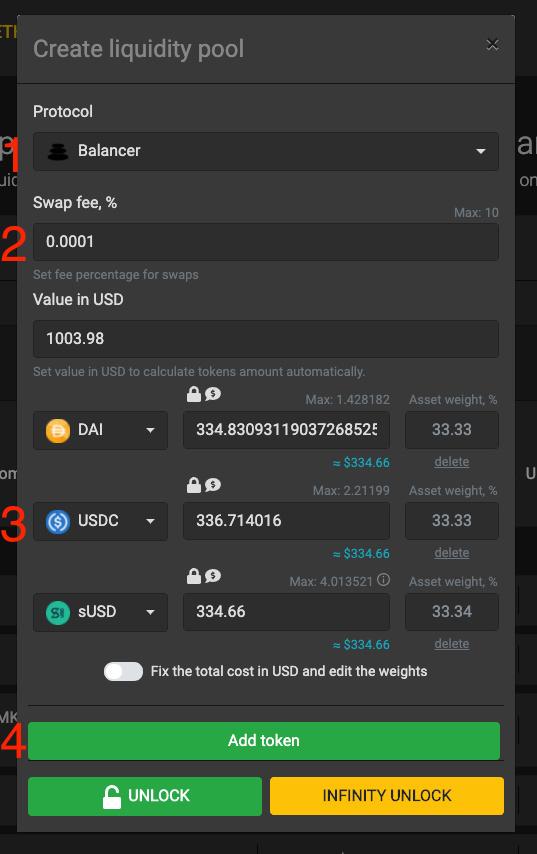 Tutorial: How to create an automated liquidity pool with 1inch.exchange