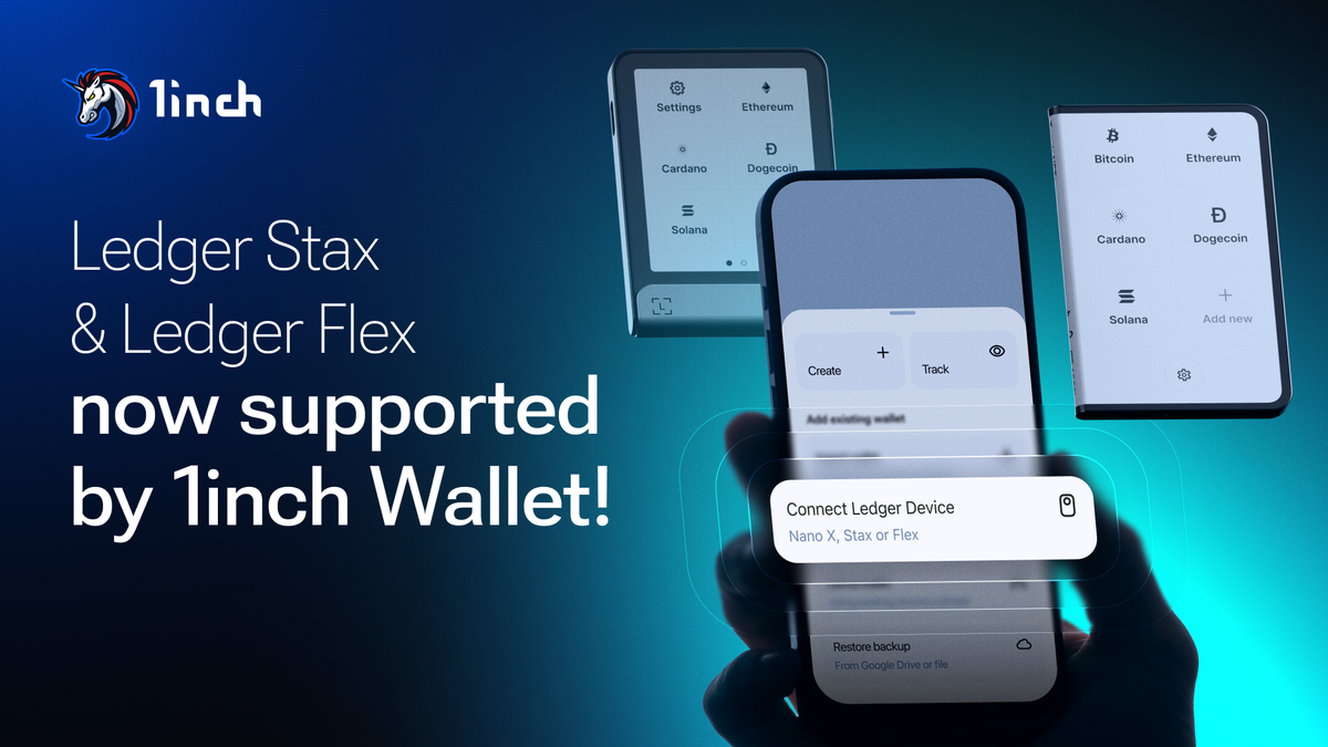 1inch Wallet welcomes Ledger Stax and Ledger Flex