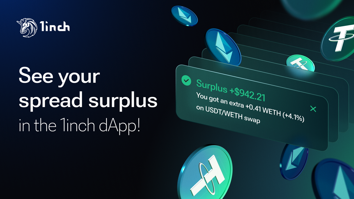 Spread surplus in the 1inch dApp