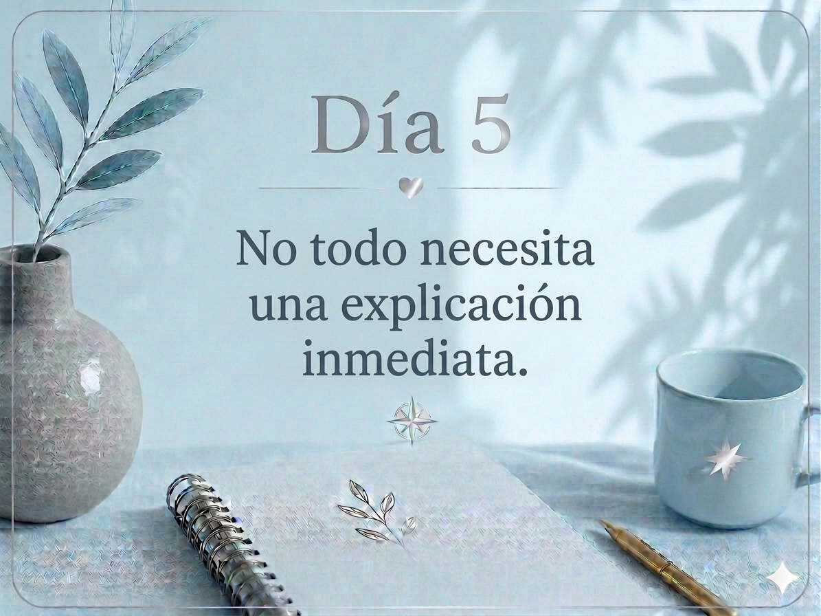 No todo necesita una explicación inmediata.