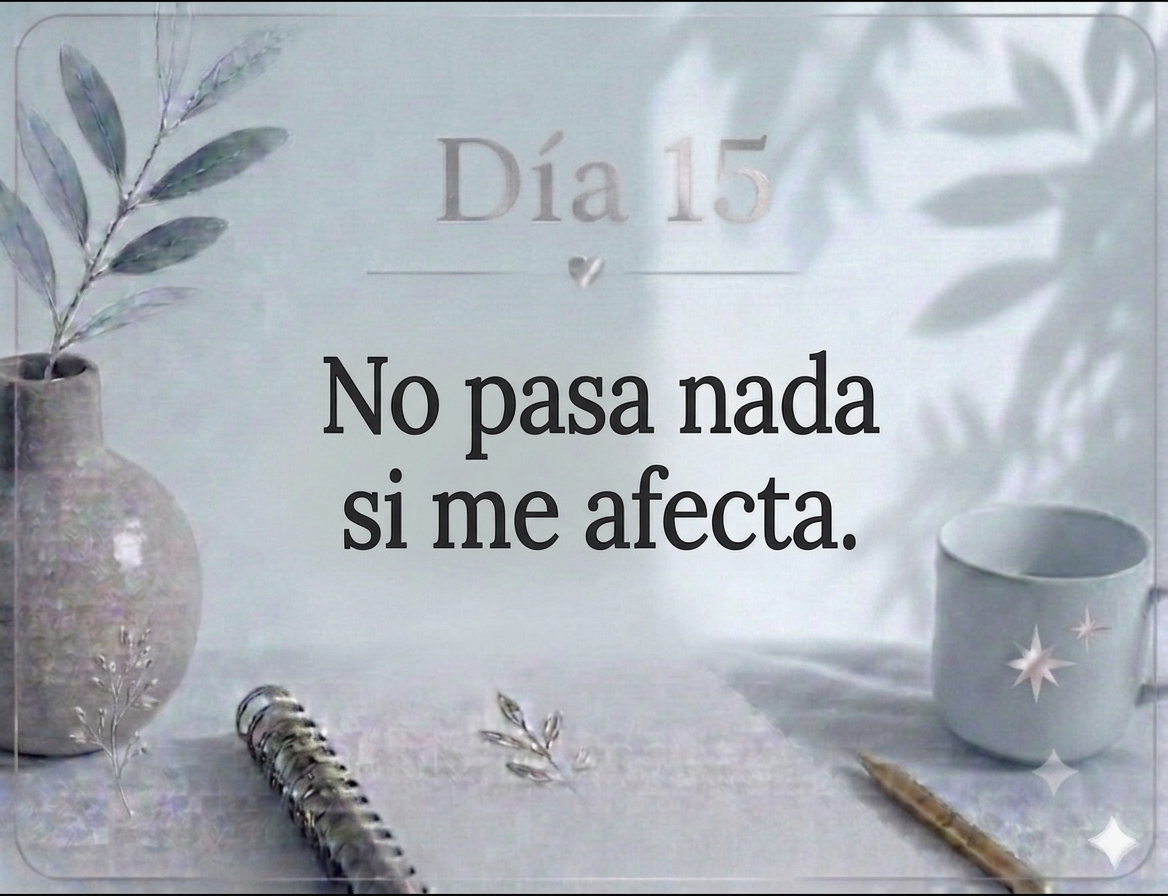 Día 15 No pasa nada si me afecta.