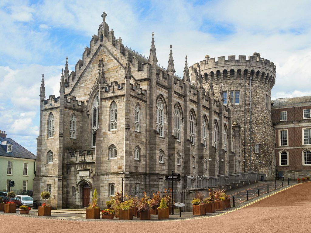 The front of the Dublin Castle in Dublin.