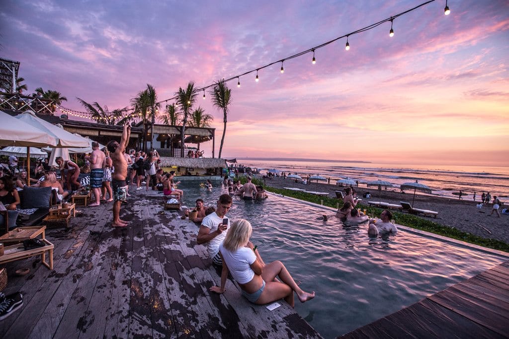 people at a pool part in Seminyak Bali Beach Resort