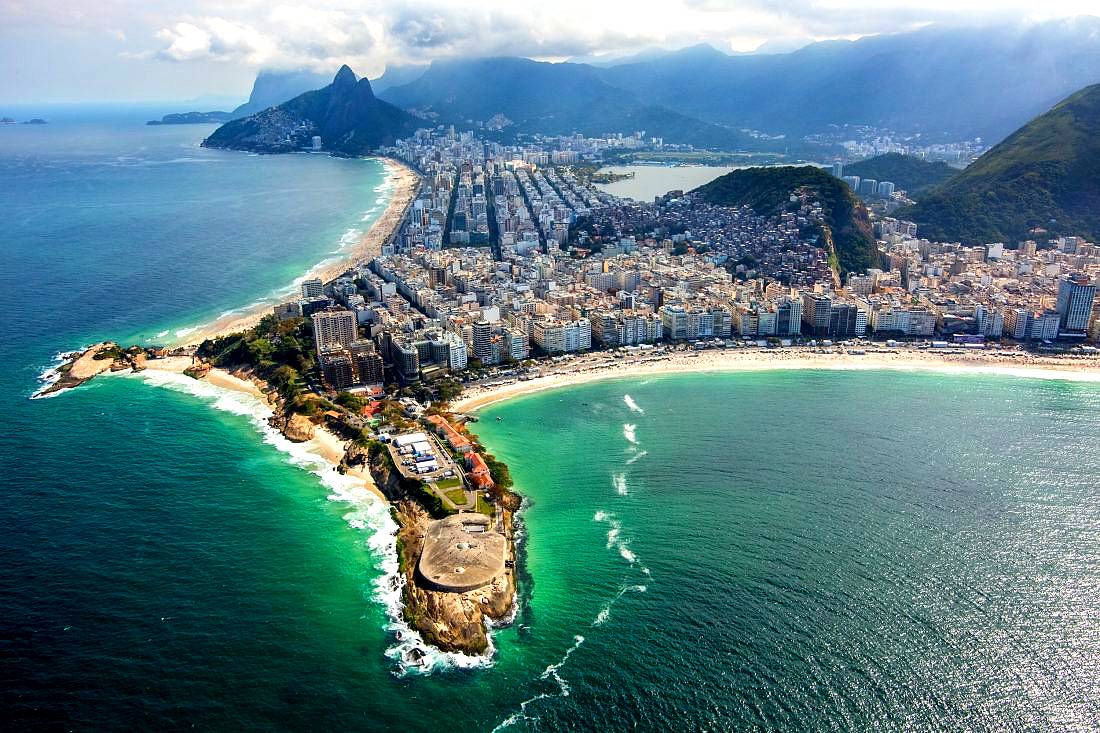Ariel view of Sugarloaf Mountain In Rio de Janeiro 