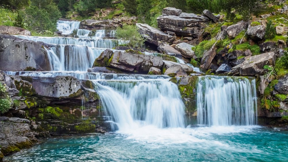 A beautiful small water fall at Ordesa y Monte Perdido National Park,