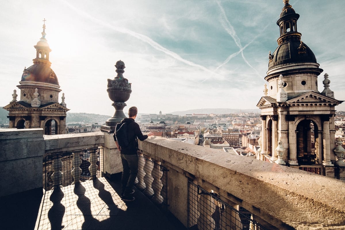 View of Budapest from the balcony of St. Stephen's Basilica.