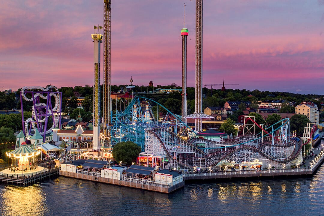 Grona Lund Amusement Park in Stockholm, Sweden.