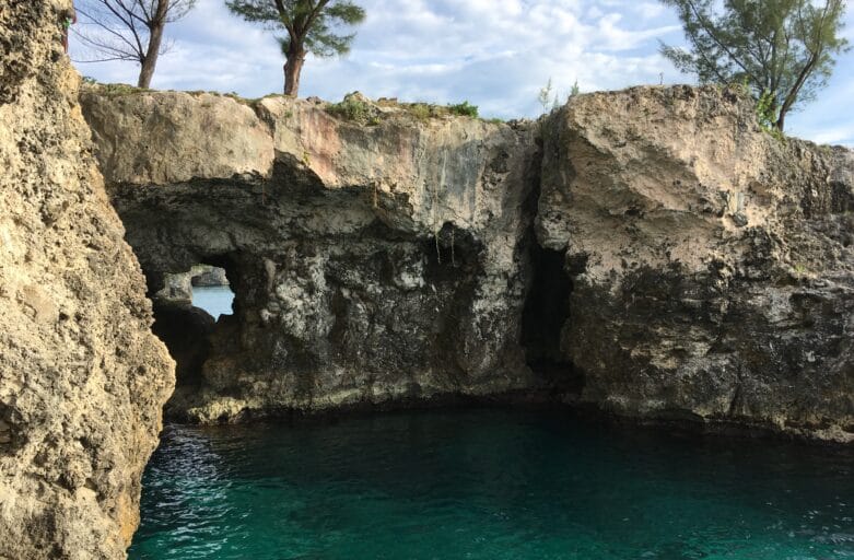 Beautiful cliffs along the coast in Negril, Jamaica. 