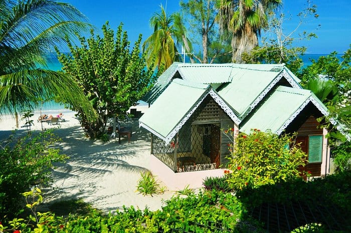 A small cottage at Firefly Beach Cottages  on Negril 7 Mile Beach.