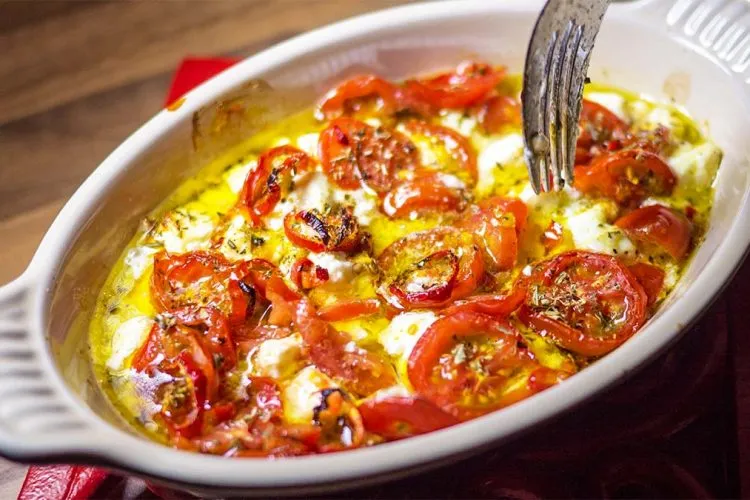 Peppers and Cheese in a Fërgesë is a traditional Albanian dish