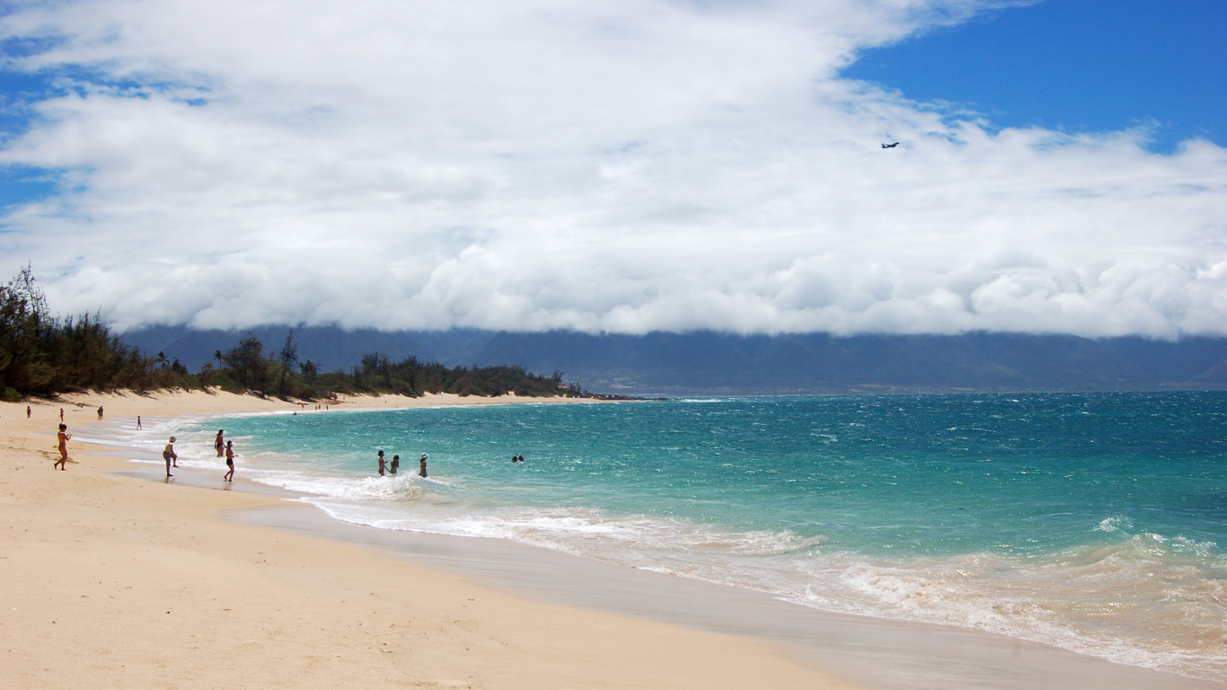 People enjoying Baldwin Beach Located On Maui's North Shore