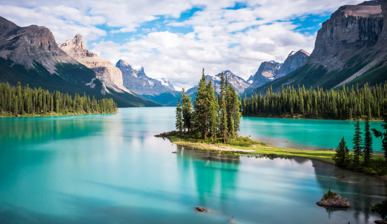 A beautiful lake at Jasper National Park in Canada