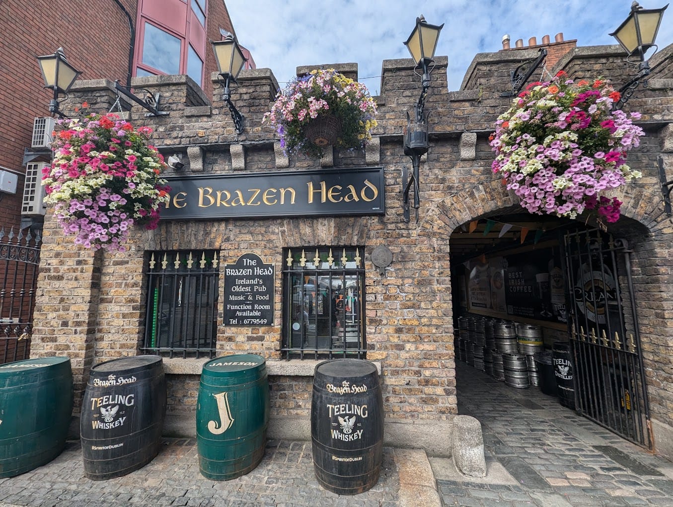The entrance to the Brazen Head Bar in Dublin, Ireland.
