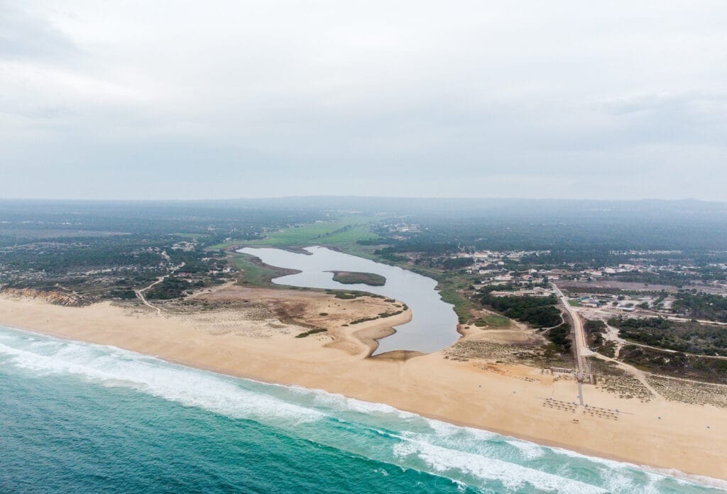 Praia da Lagoa de Melides beach in Portugal.