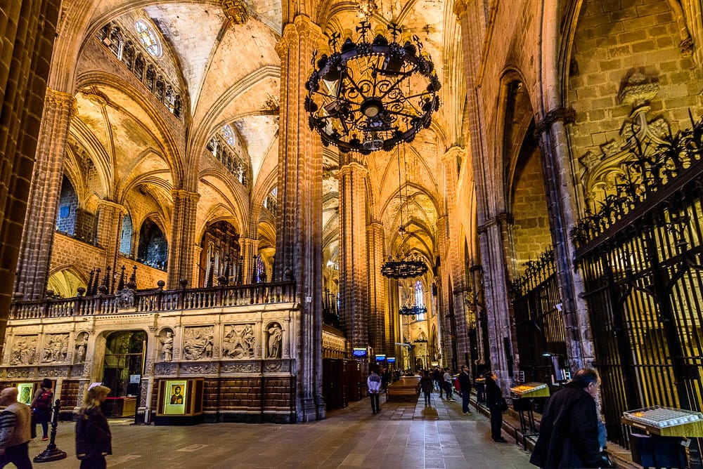 Inside of Barcelona Cathedral (Catedral de Barcelona)