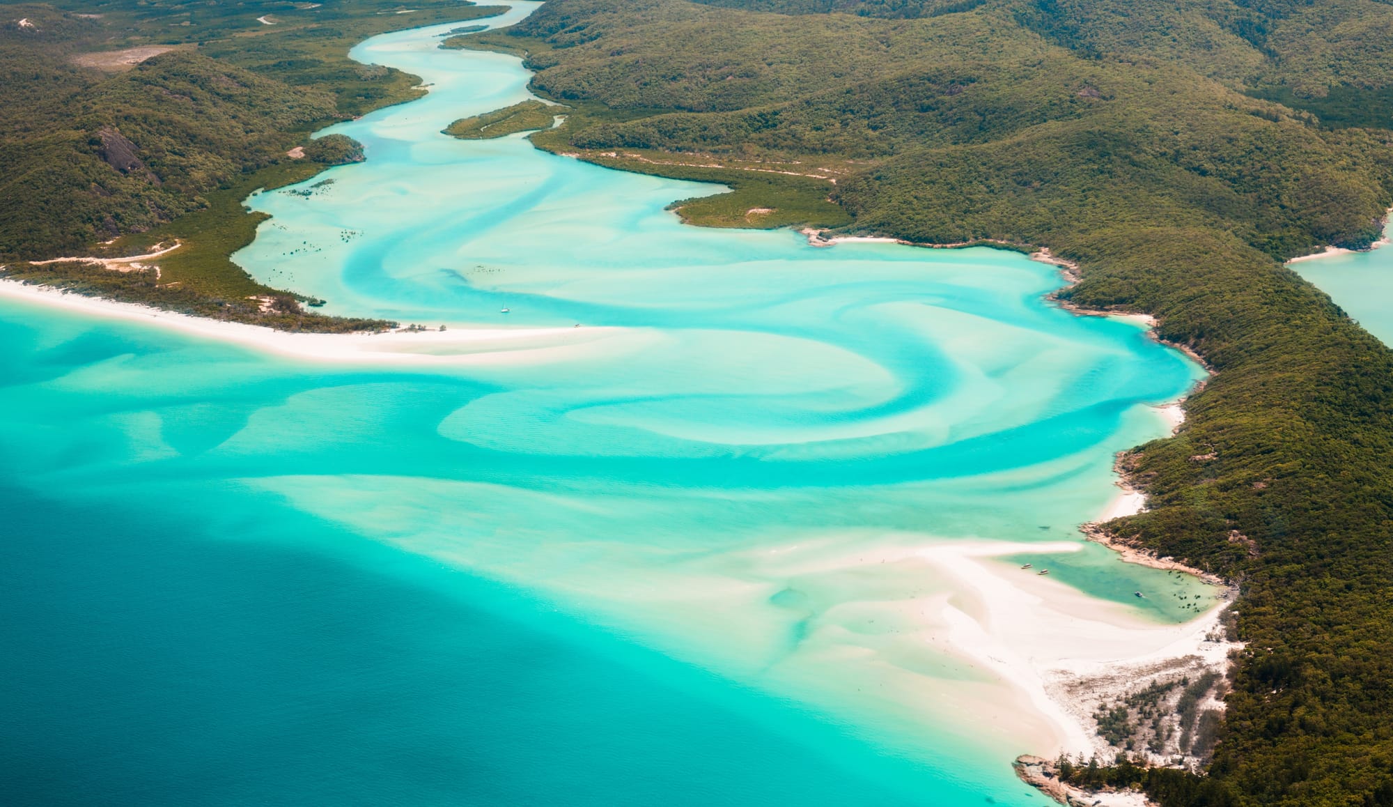 Ariel view of Whitehaven Beach, Whitsundays Australia