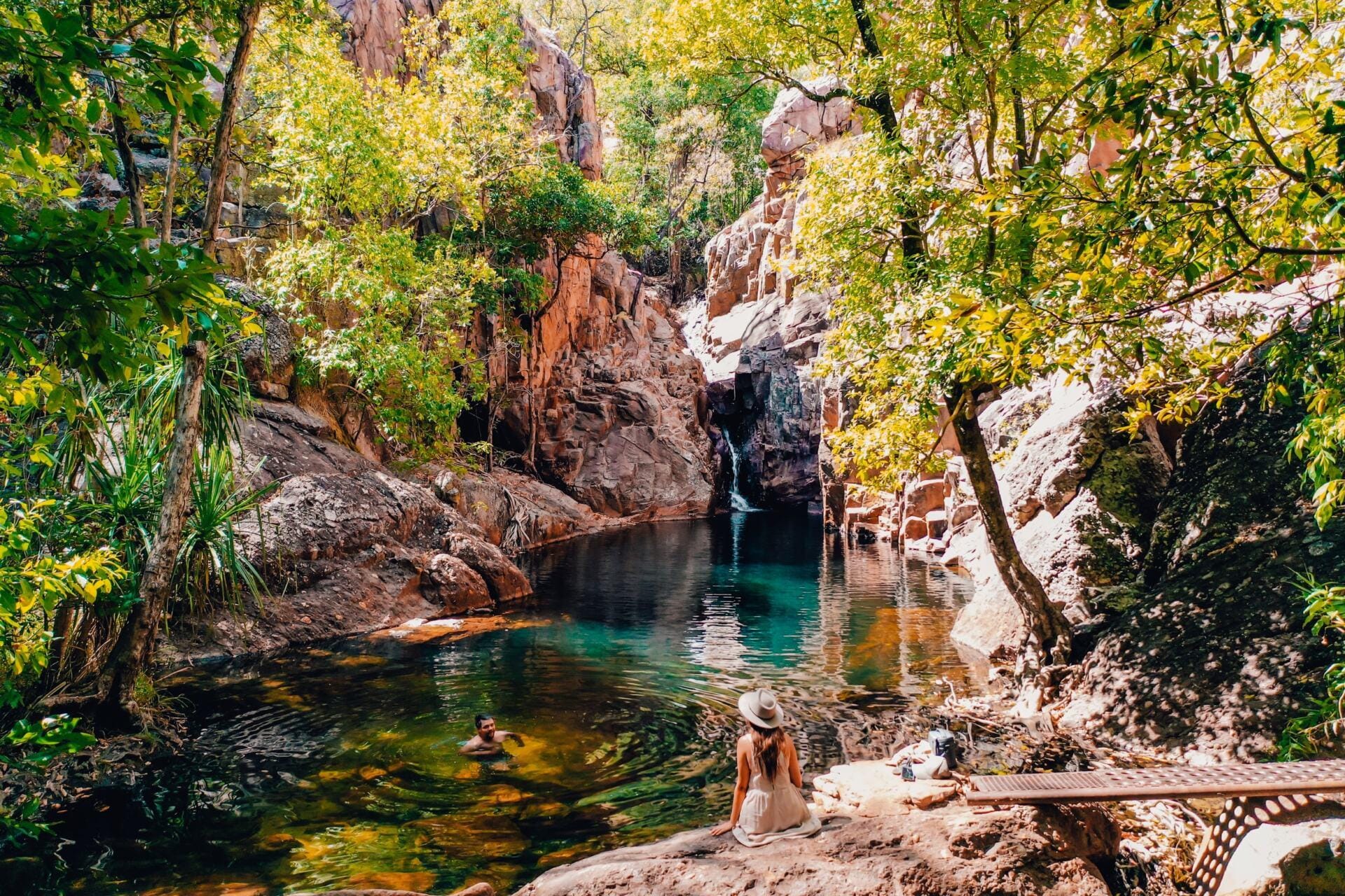 Kakadu National Park Swimming At Lower Ikoymarrwa Falls (aka Moline Rockhole