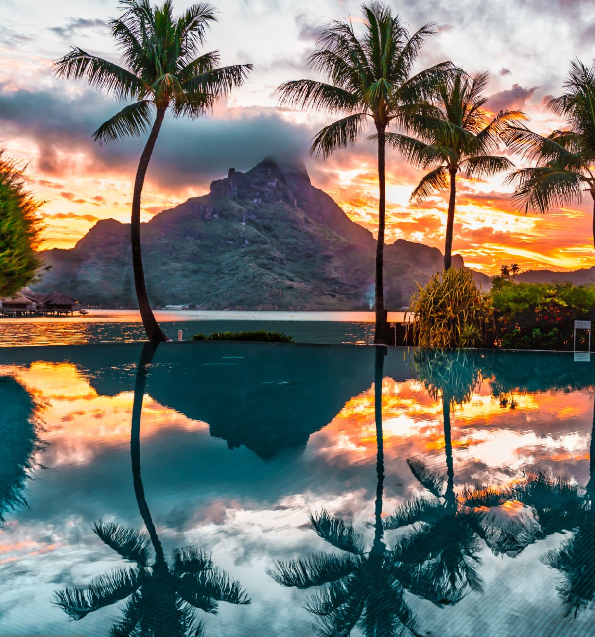 Beautiful sunset in Bora Bora.