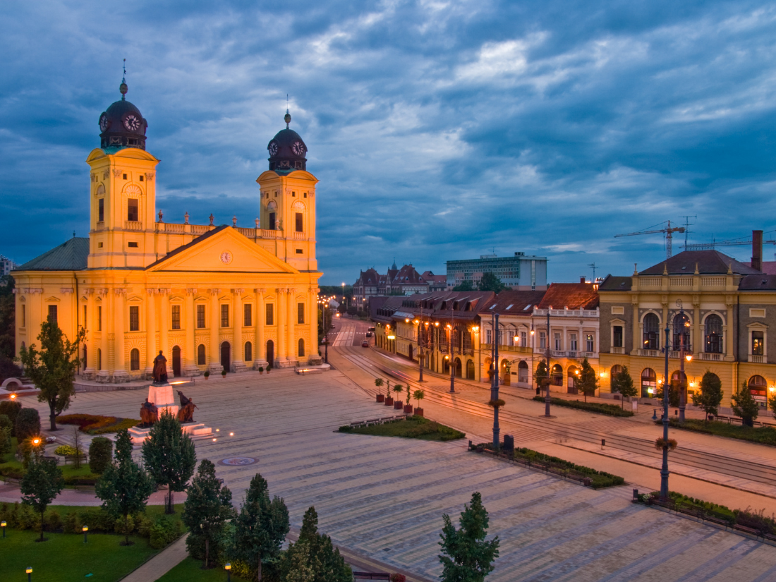 An old cathedral in Debrecen, Hungary.