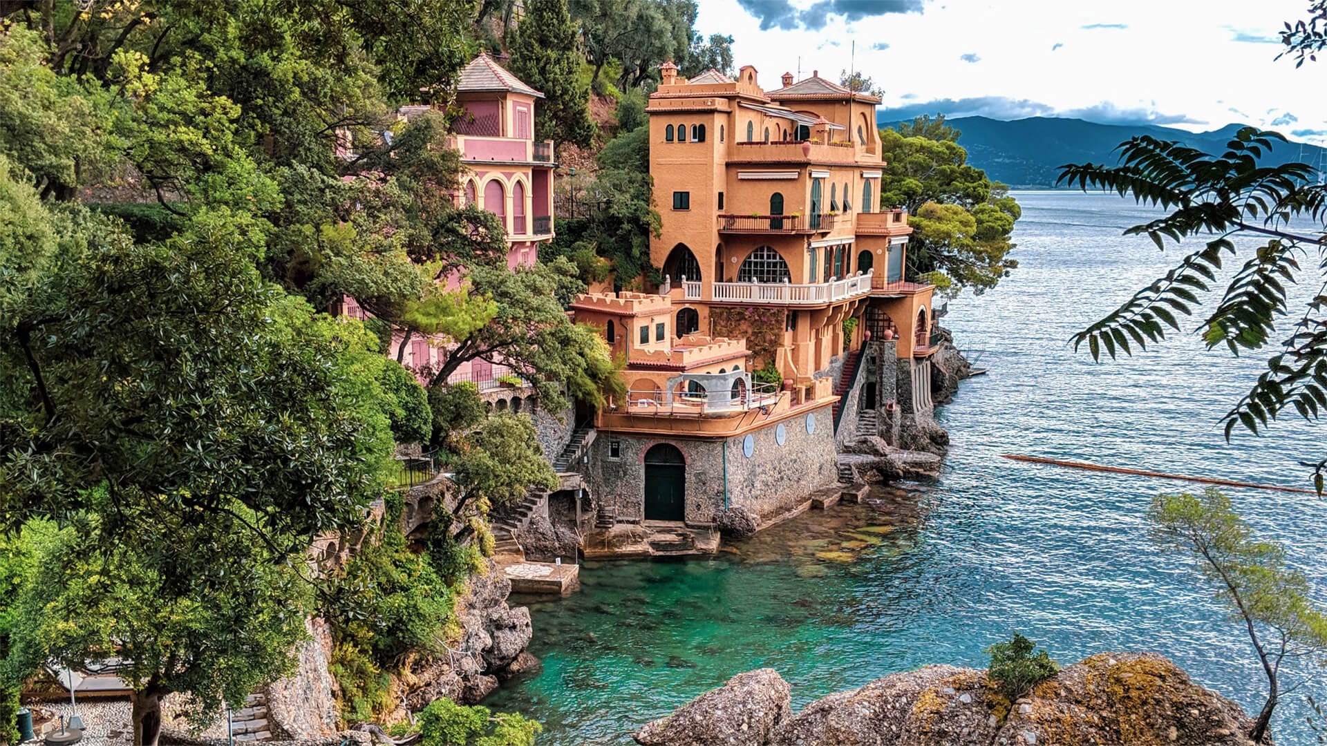 Building on the seaside in Genoa, Italy.