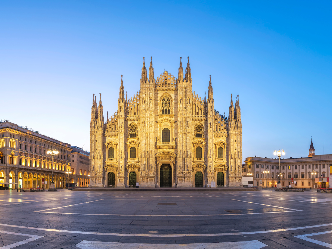 An old cathedral in Milan city center. 