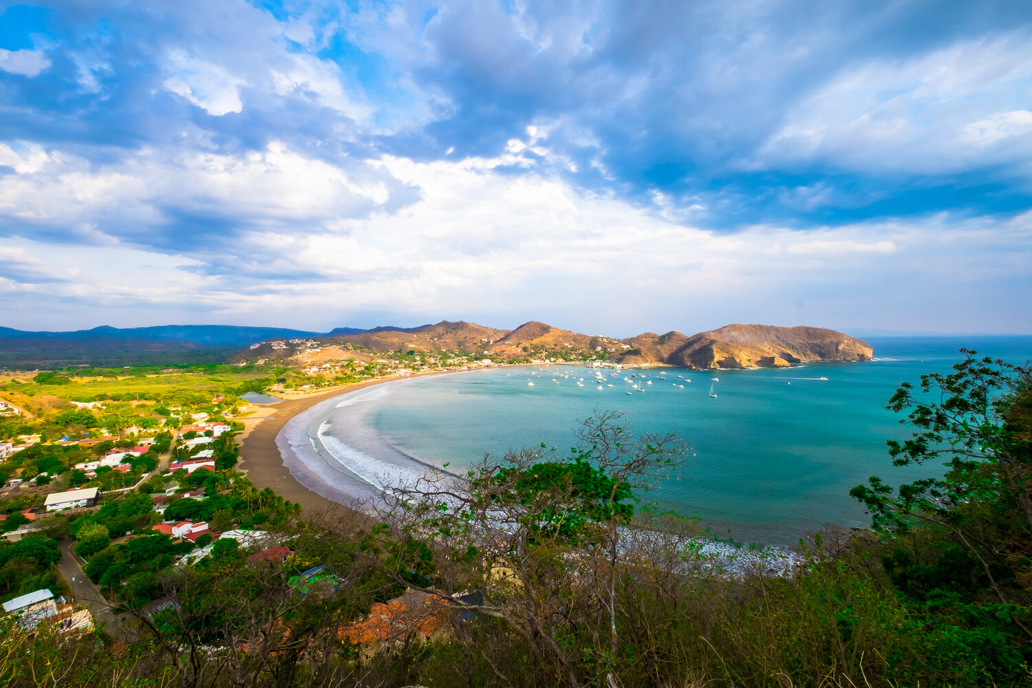 View of the beach at San Juan Del Sur Nicaragua.