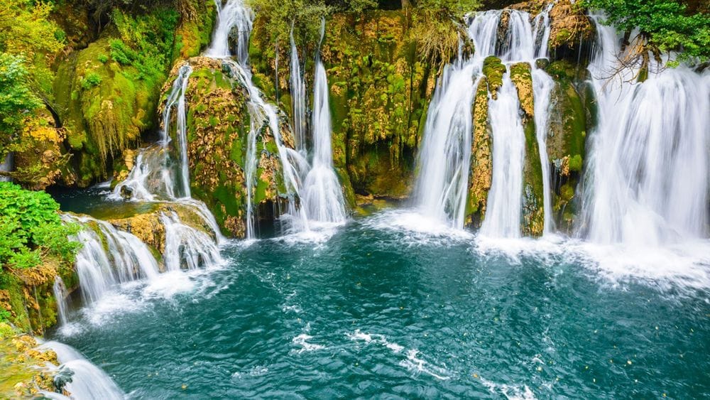 Large pretty waterfall in Bosnia.