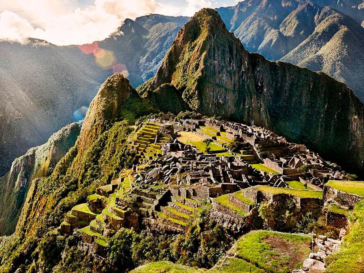 An ariel view of Machu Pichu.