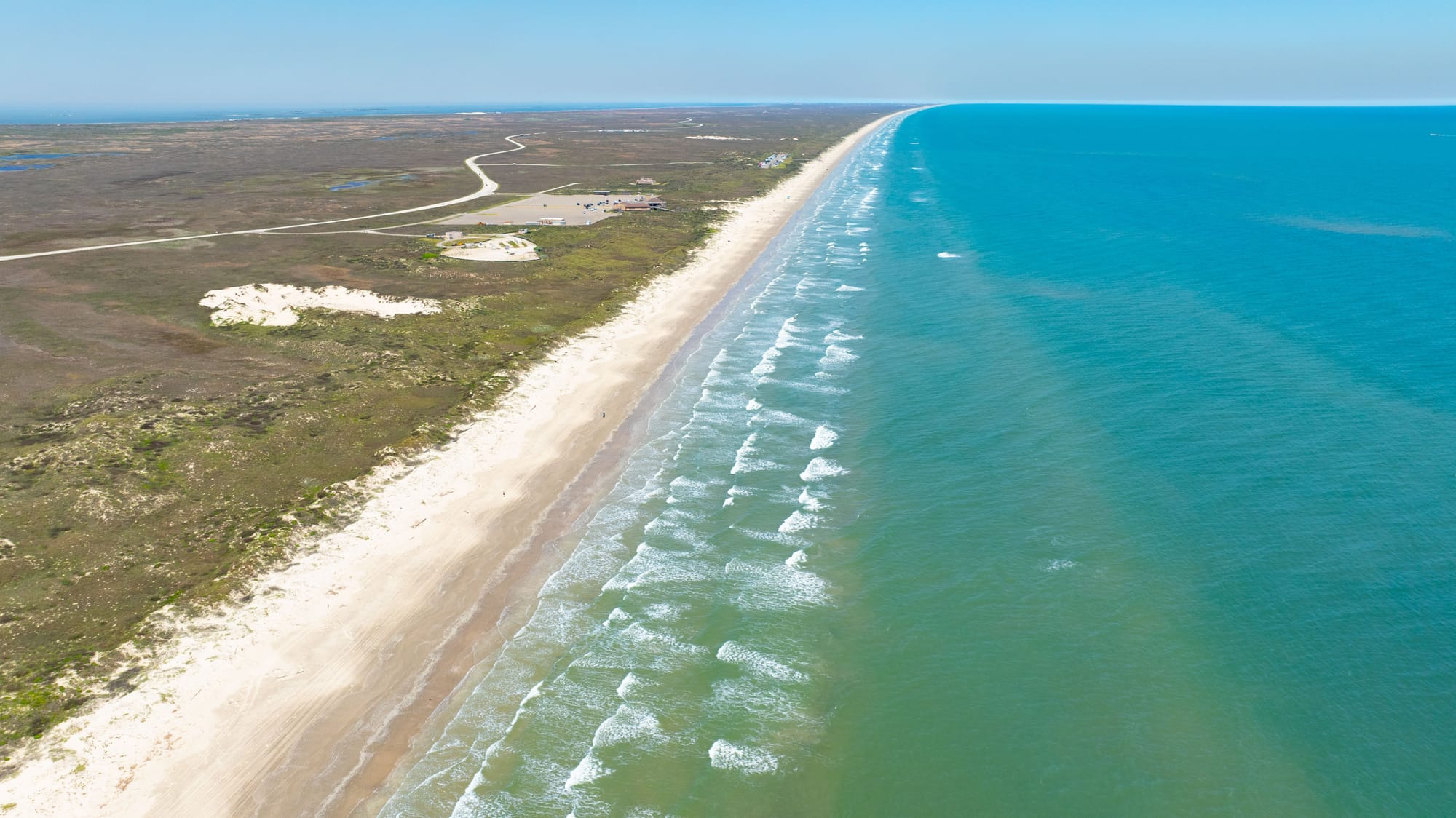 Corpus Christi beach ariel view