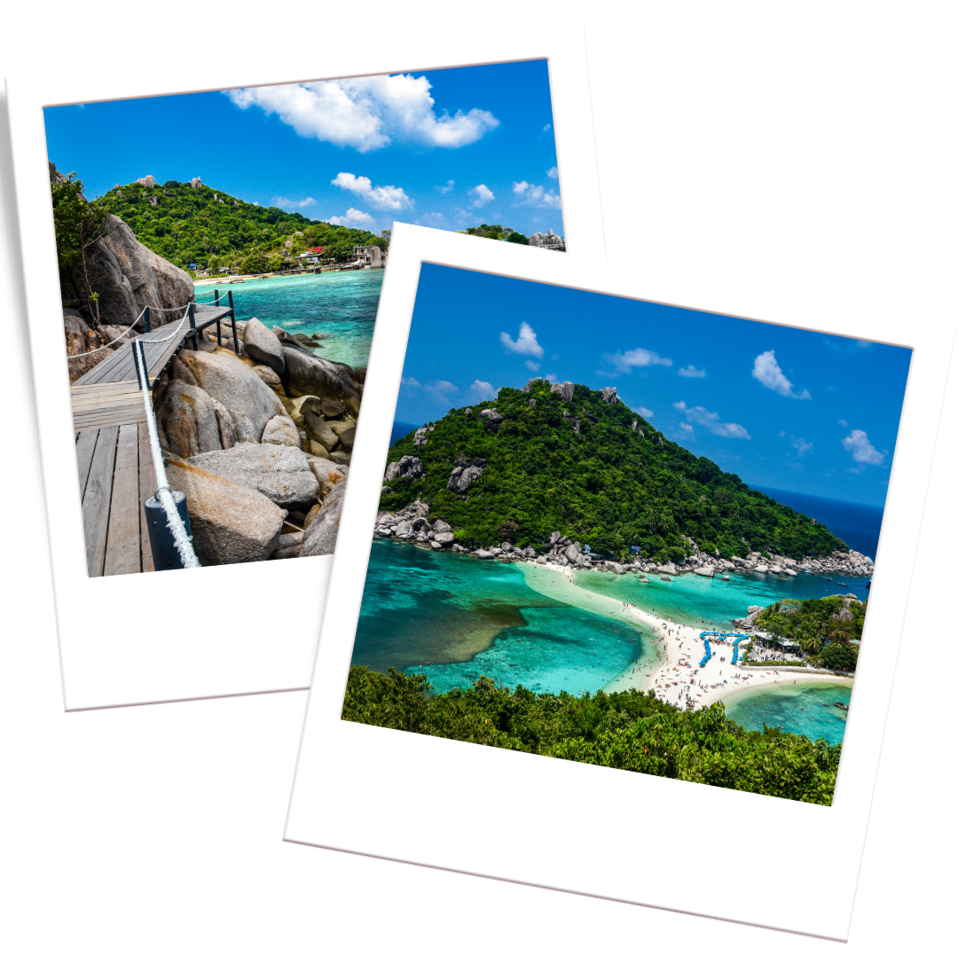 Koh Tao, Thailand ariel view of beautiful baeches