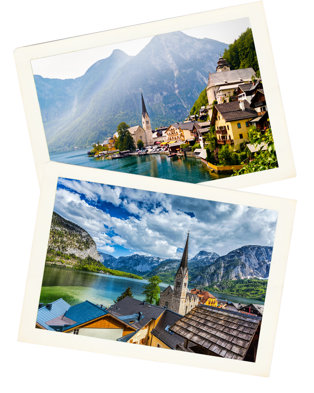 Hallstatt lake and mountain view.