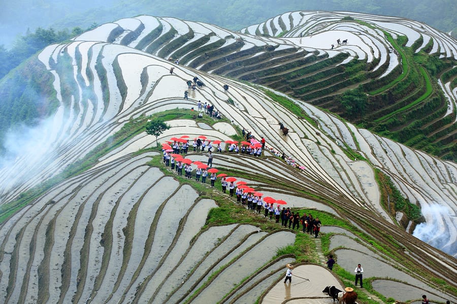 Longji terraces in Ping’an Village