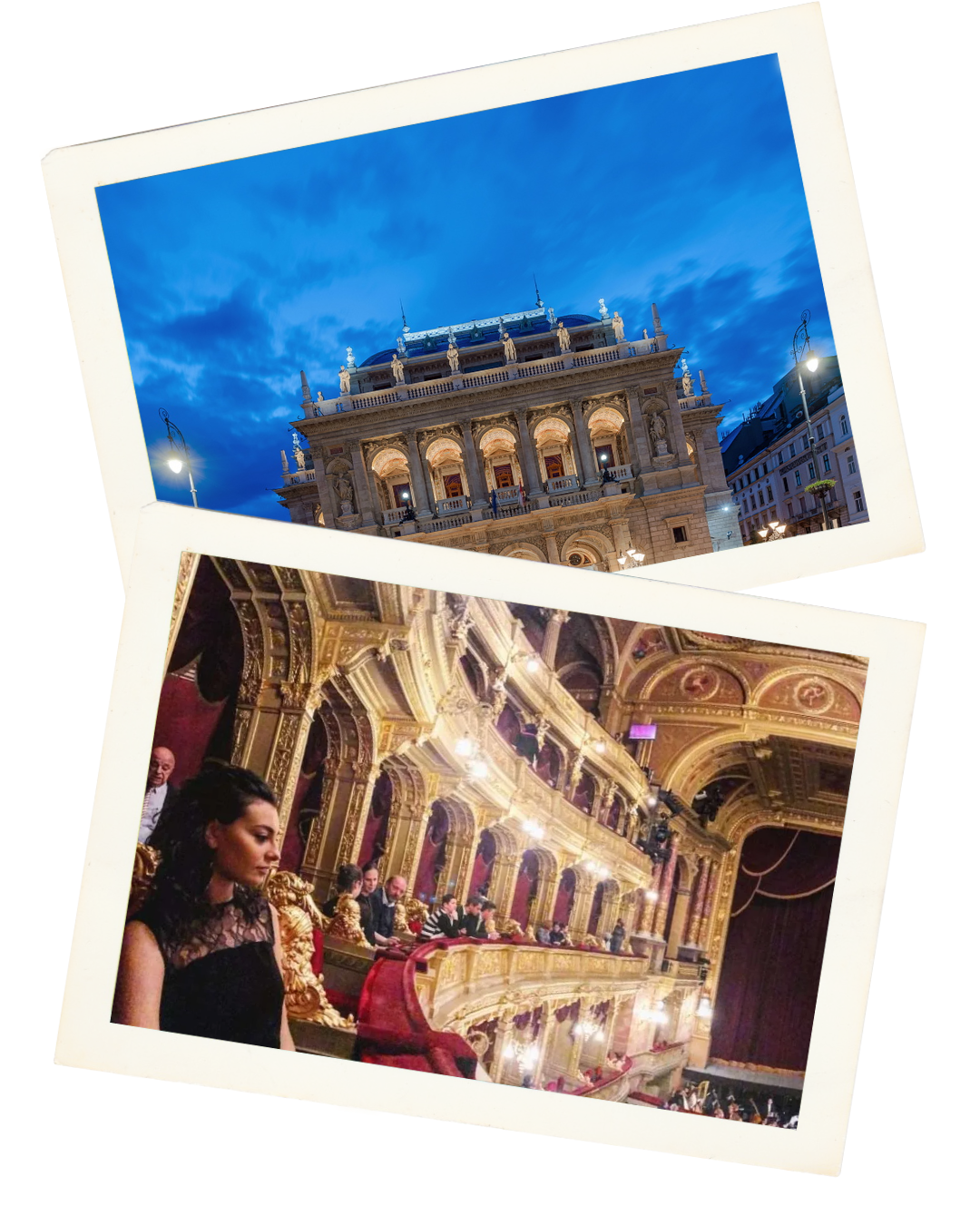 interior and exterior photos of The Hungarian State Opera House