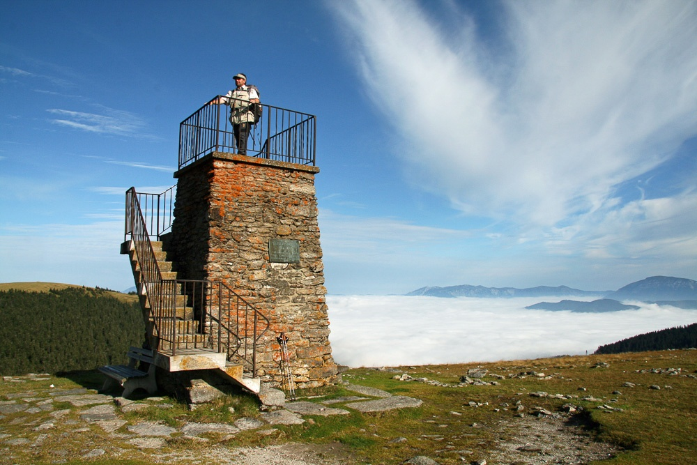 Kőszeg Mountains above the clouds.