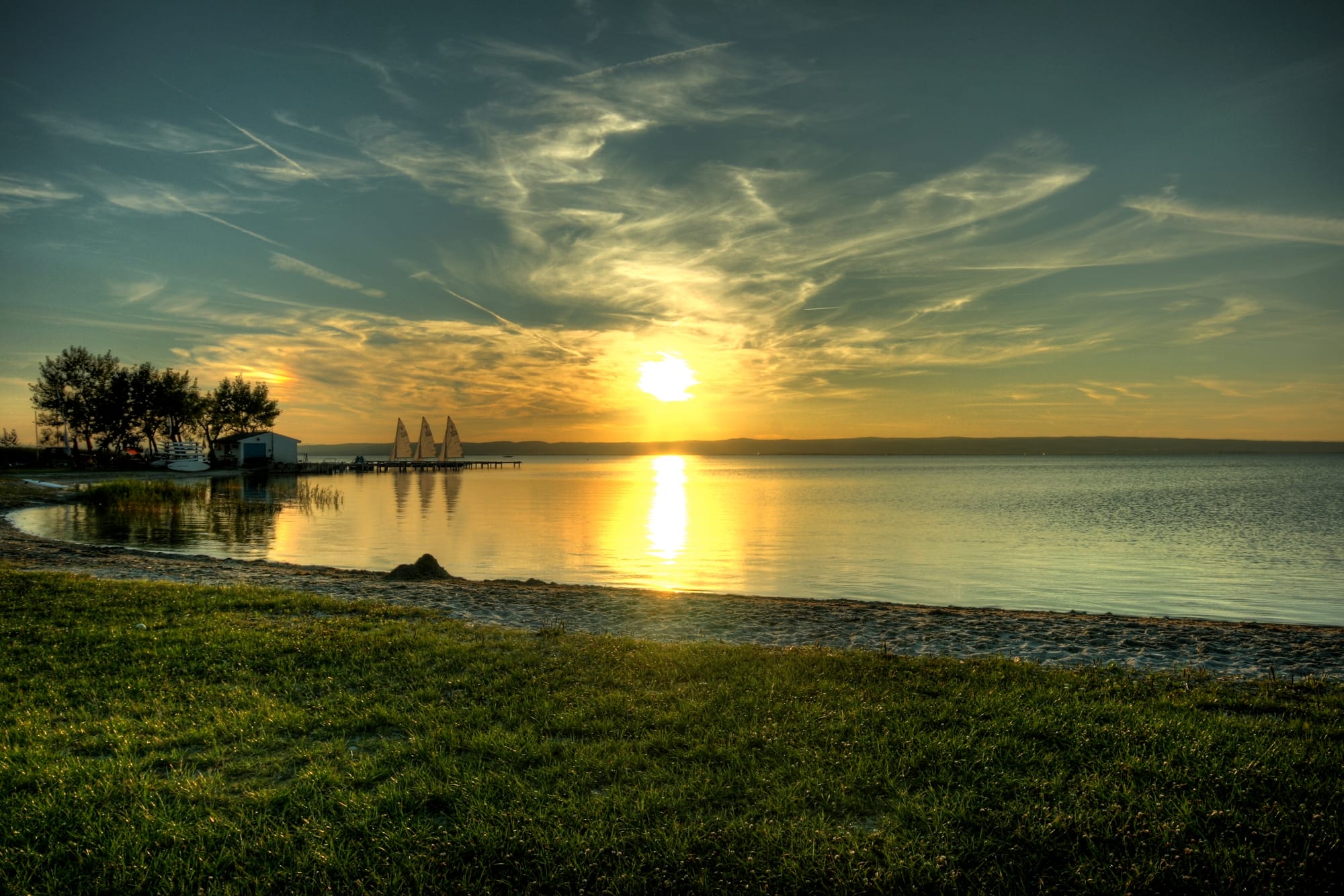 Lake Fertő / Neusiedl in Hungary.