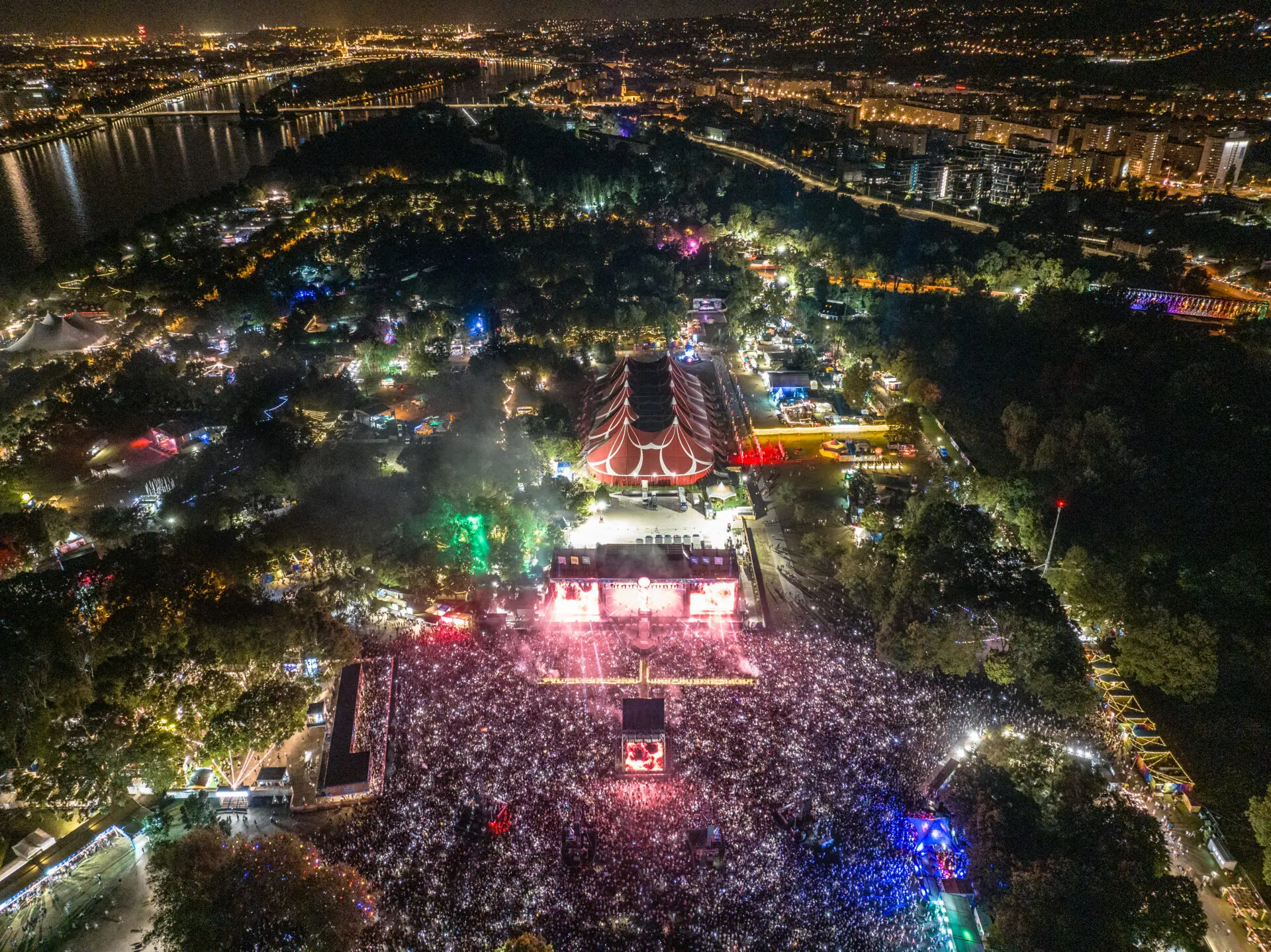Sziget Festival at night.