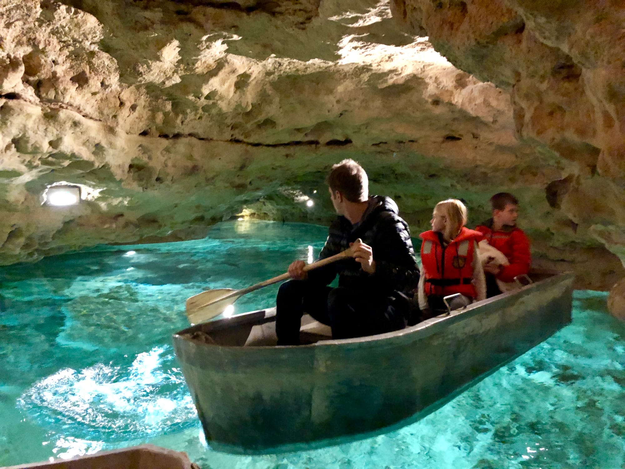 Taking a boat ride inside Tapolca Lake Cave