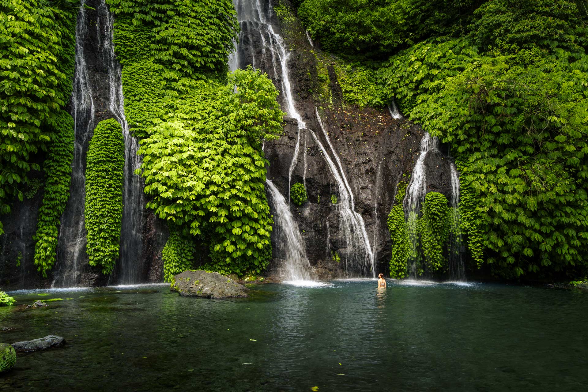 Beautiful waterfalls near Munduk Village Bali.