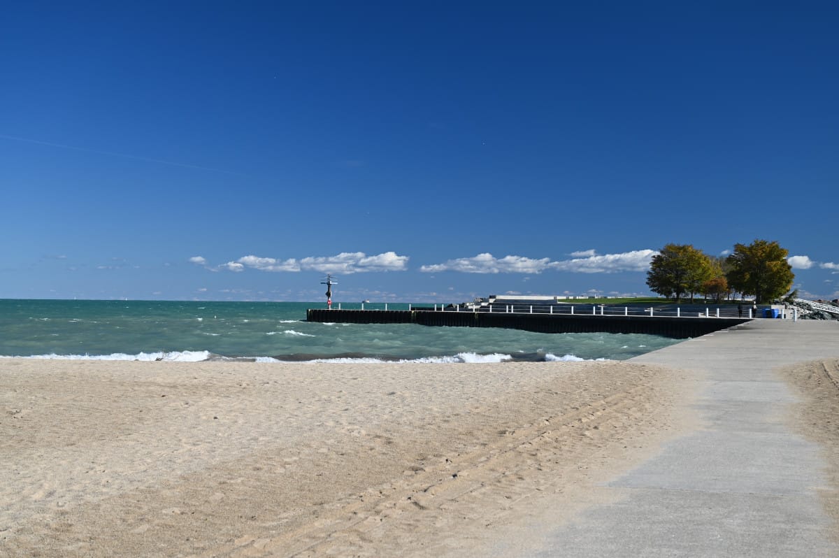 31st Street Beach in Chicago on a sunny day.