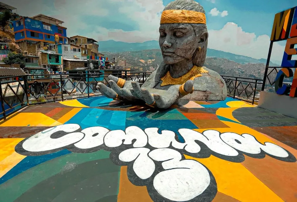 Colorful artwork in Medellín's Comuna 13