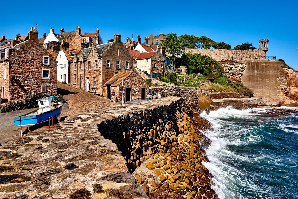 Crail village in the UK on the coast of Scotland.