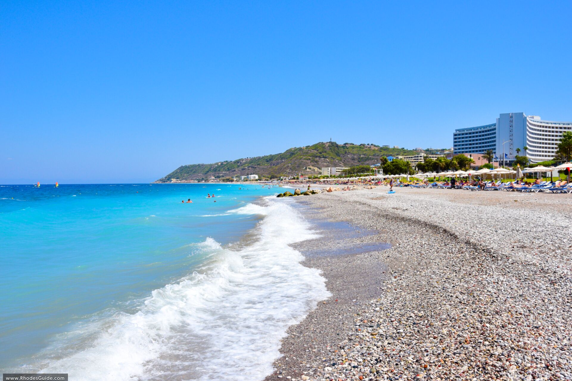 Ixia Beach in Rhode, Greece.