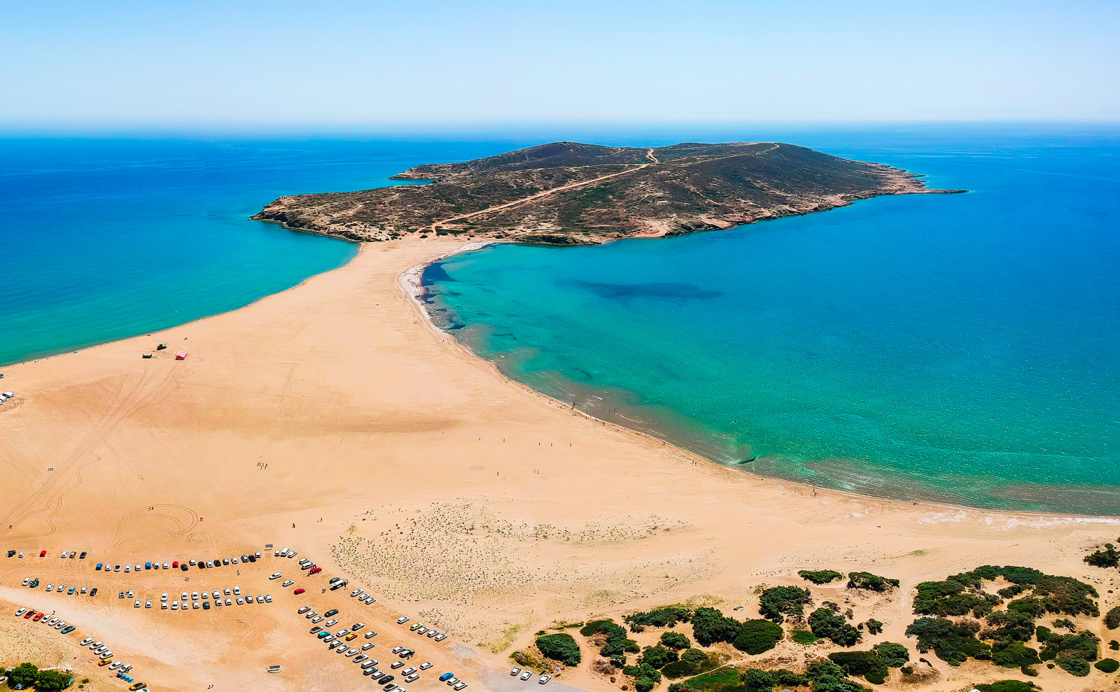 Prasonisi Beach in Rhodes, Greece.