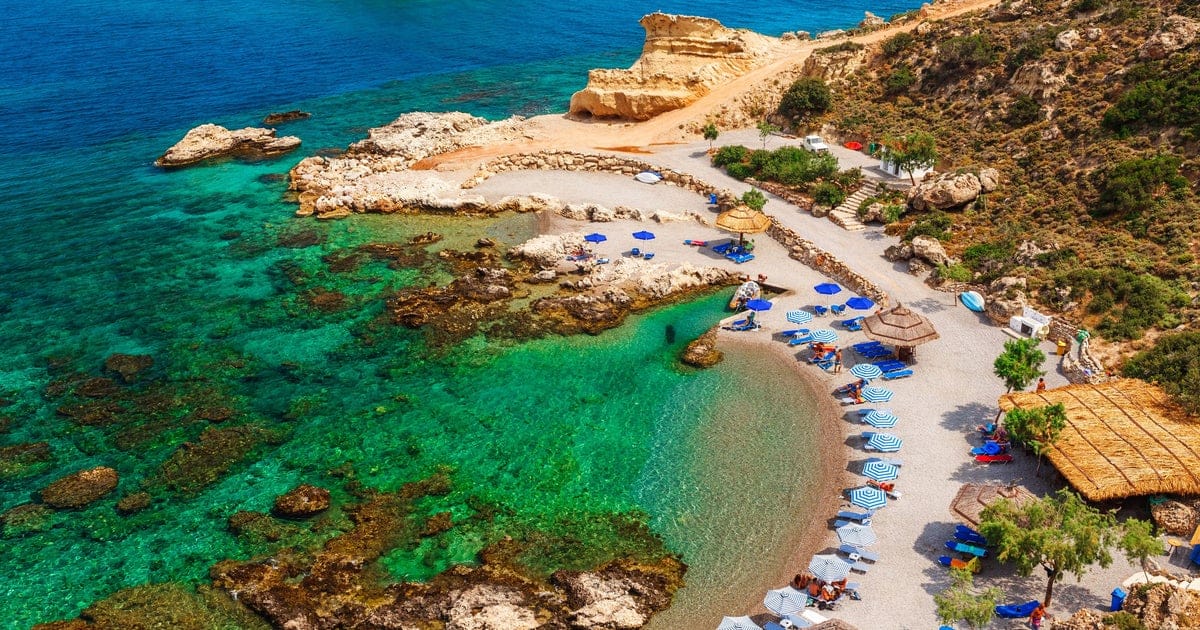 Stegna Beach Rhodes, Greece Ariel View