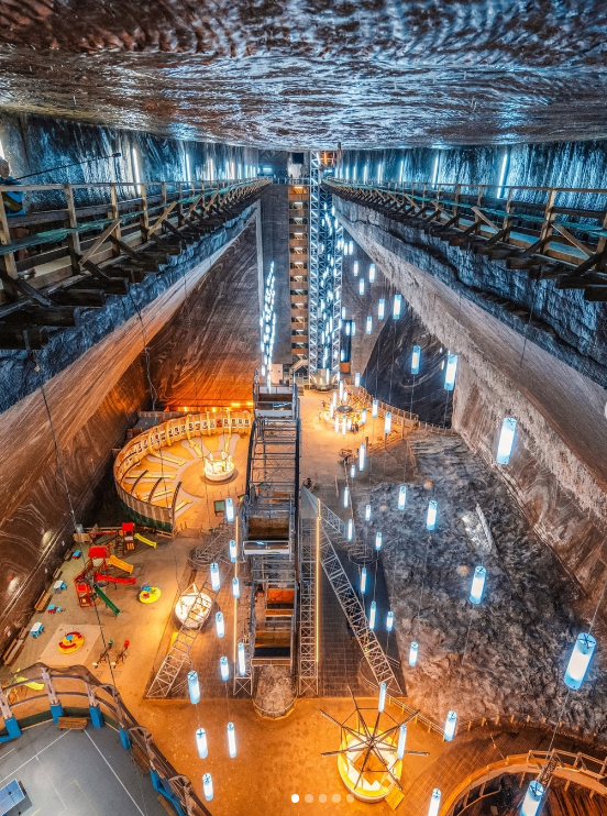 Salina Turda amusment park all bright with lights