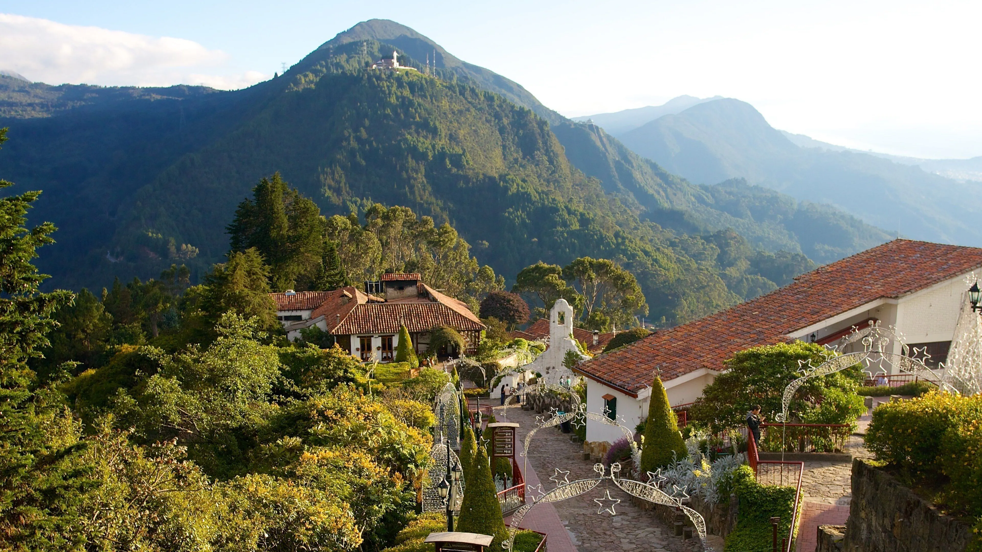 A view from the white buildings at Mount Monserrate in bogota.