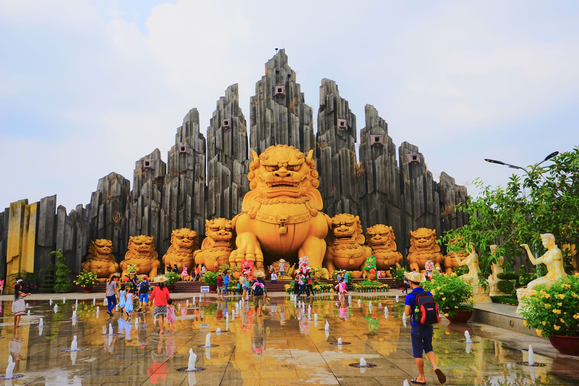A big yellow creature at Suoi Tien Cultural Theme Park